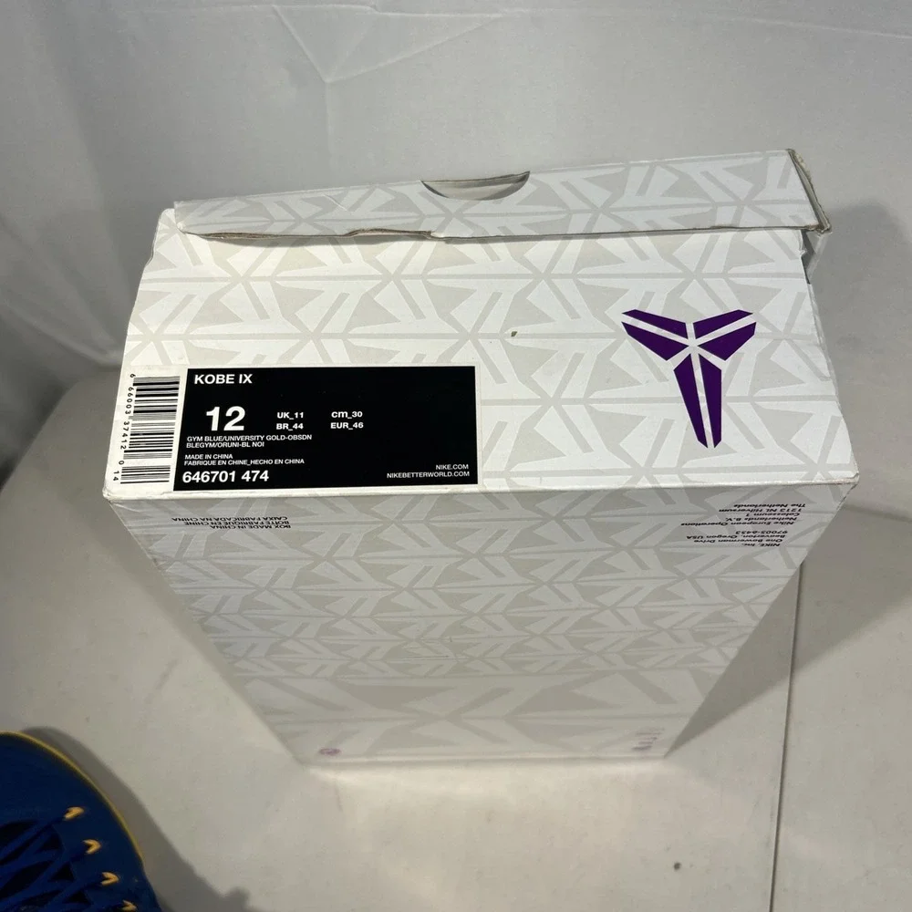 Nike Kobe 9 IX Low Em Men's Sneakers Size 12 , University Gold Gym Blue W/box